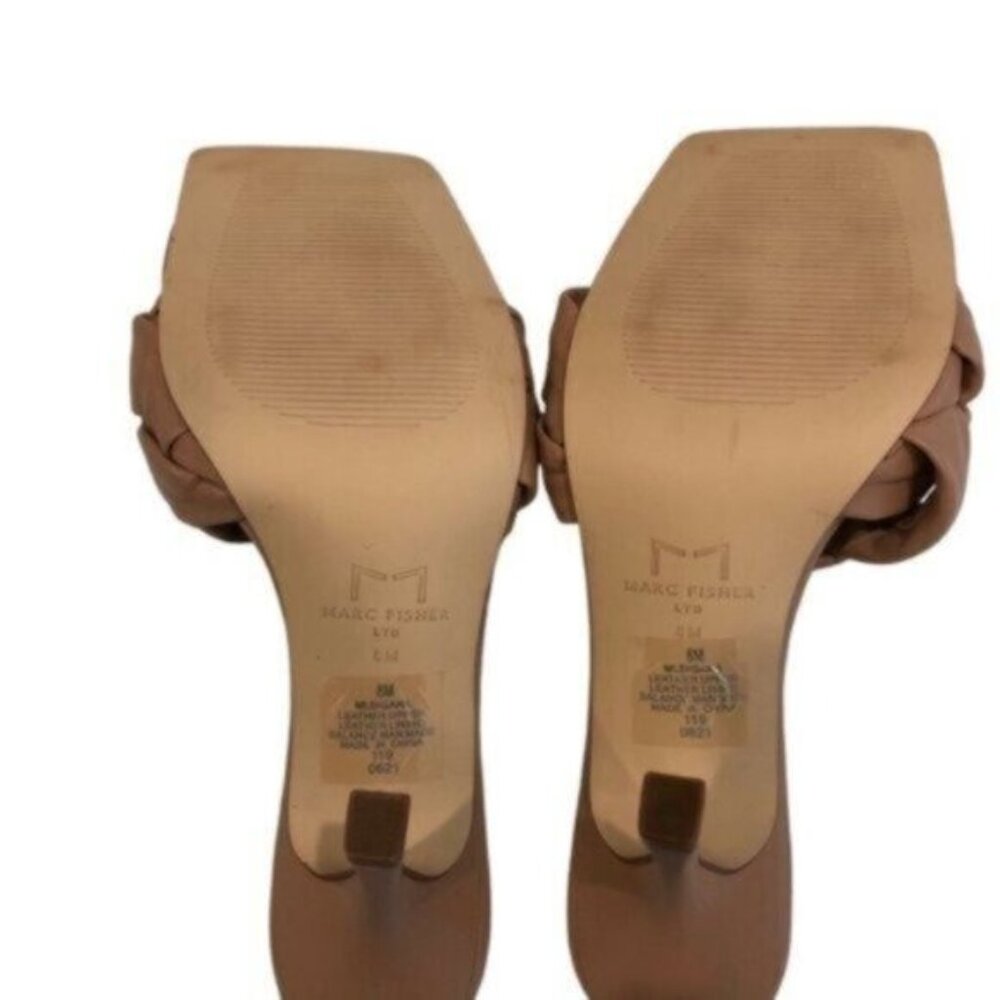 NWT Marc Fisher Tan Slide Sandal Heels 8 - Picture 8 of 10